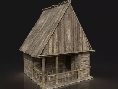 Next Gen AAA FANTASY MEDIEVAL WOODEN VILLAGE SMALL CABIN Free low-poly 3D model
