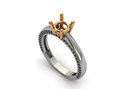 Solitaire Engagement Ring Diamond Women Ring Stone 3D print STL 3D print model