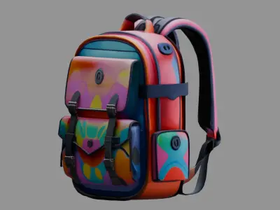 Stylized Backpack BP21 Low-poly 3D model