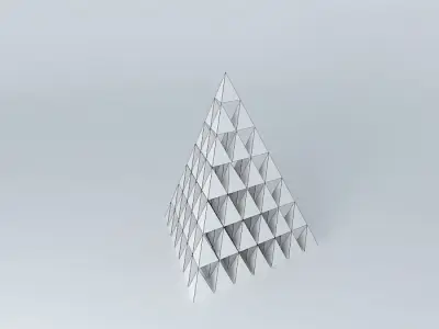 Prism prism pyramid made of gold and triangles 3D model