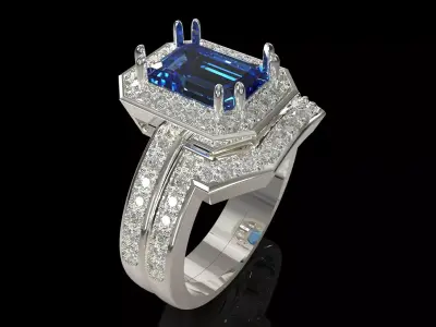 Bridal wedding STL 3DM jewelry ring model wr0119 3D print model