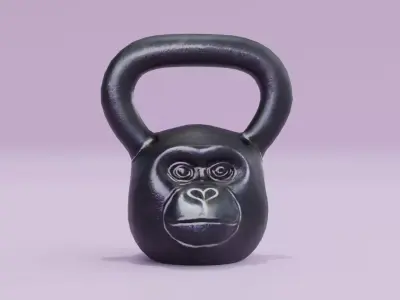 Kettlebell Monkey Gorilla Low High Poly Low-poly 3D model