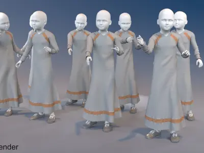 Girl mannequin arabic 4 x different models 32 poses 3D model