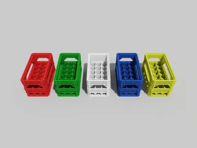 Bottle crates Voxel Free low-poly 3D model