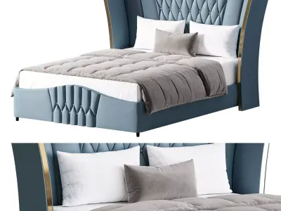 Aahed Modern Camerone Upholstered Bed 3D model
