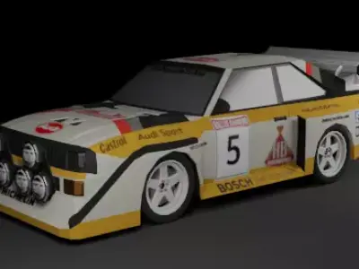 Audi Quattro S1 Sport Low-poly 3D model