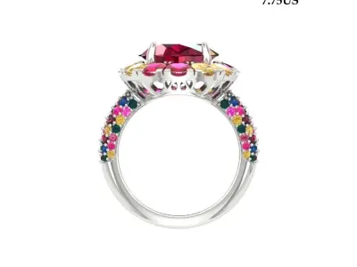 Oval Art Deco Ring 3D print model