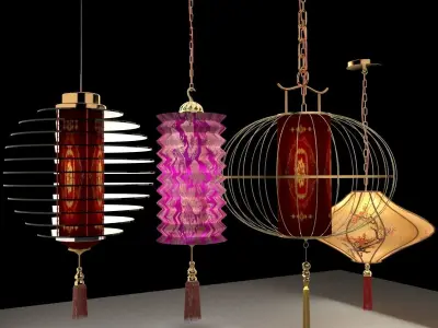Chinese red lantern  3D model