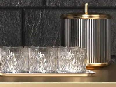 Decorative set Gold 3D model