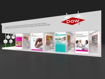 13mtr x 5mtr 3side open exhibition stands 3D print model