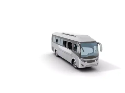 Sleek Silver Minibus model pack Low-poly 3D model