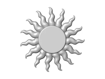 Sun onlay relief 3D print model