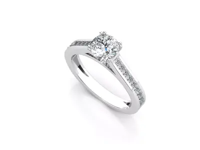 aj-08 princess cut diamond engagement ring 3D print model