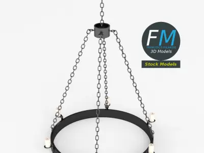 Medieval chandelier 2 3D model