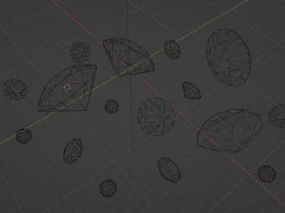Beautiful diamonds Free low-poly 3D model