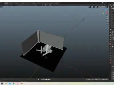 The Unstructure brick wall in middle of concrete floor Free low-poly 3D model