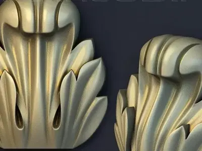 Decorative patterns for ceilings walls mirror frames picture  3D model