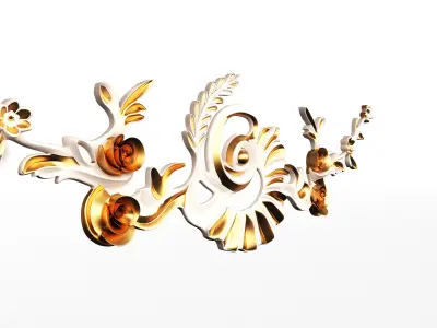 Carving Plaster Molding Decoration Teatable Low-poly 3D model