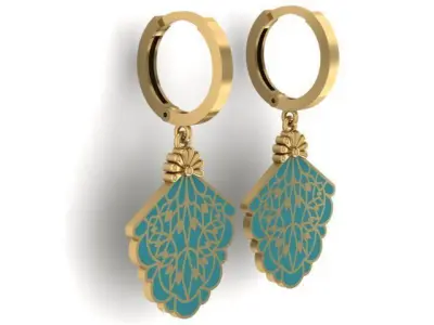 Women Enamel  Earring 3D print model
