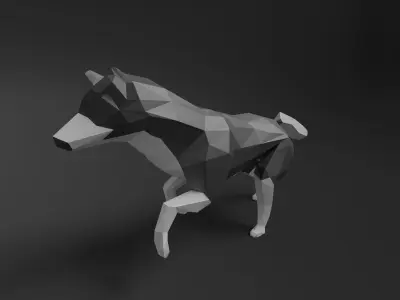 Low-poly Husky dog Low-poly 3D model