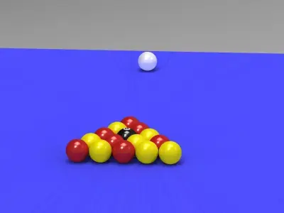 Pool Balls - Red and Yellow 3D model