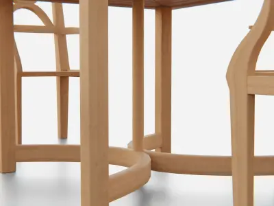 Umbrella Table Patio Chair id 4 Low-poly 3D model