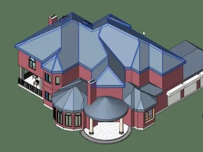 house complete revit project 3D model