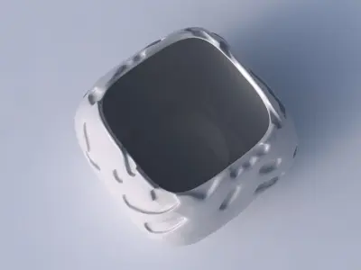 Bowl semi-quadratic with cavities smooth 3D print model