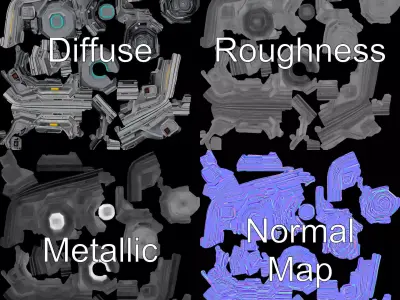 Futuristic Control Panel model pack Low-poly 3D model