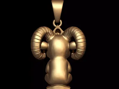 Bighorn sheep Animal Pendant 3D print model