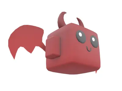 Devil Type Game Asset Pet Character v1 001 Low-poly 3D model