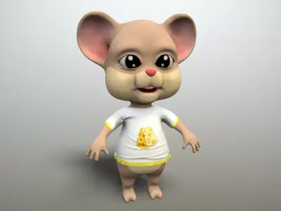 cartoon mouse Low-poly 3D model shop