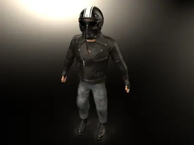 Biker Character  Low-poly 3D model