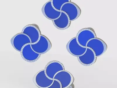 Ring Earring and Pendant Set 3D printable model 0116 3D Model Pack