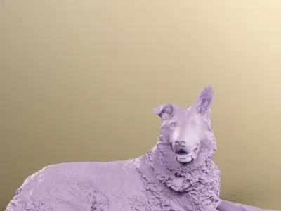 Pepper 10453-02 - Lying Dog Statue Low-poly 3D model