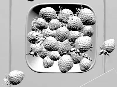 polypasta - strawberry studio scene 3D model