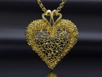 Sprinkled with Love - Heart Pendant 3D print model