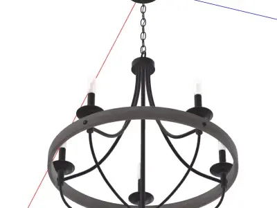 Urban Ambiance Modern Luxury Chandelier Low-poly 3D model