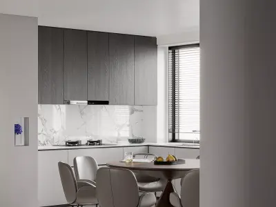 Modern living room dining room interior scenes  194 3D model