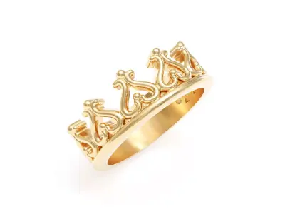 Half Crown Ring 3d Model 3D print model