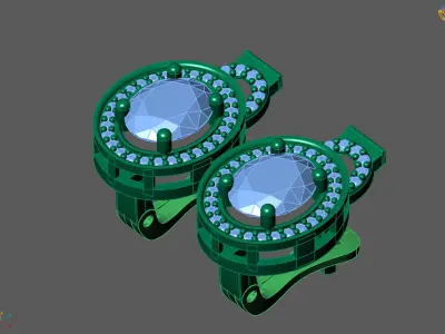 Women Earrings 3DM STL Womens Earring Renders 3D print models   3D print model 36