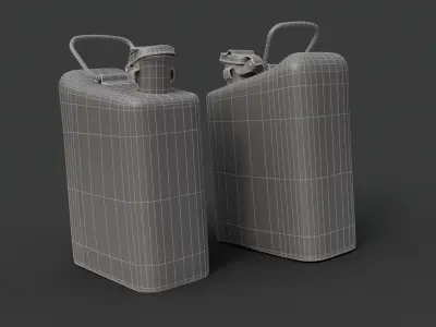 Canister two rusty cans Low-poly 3D model