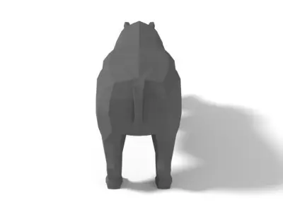 Low Poly Cartoon Rhinoceros Low-poly 3D model