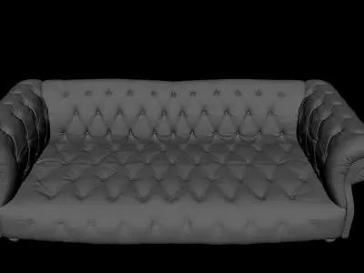 LEATHER SOFA WITH TUFTS 3D model