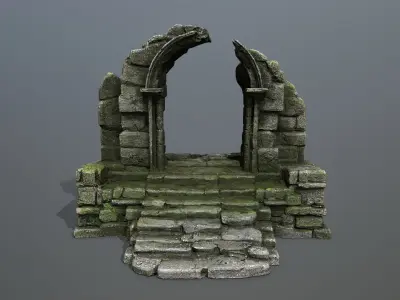 Ruin Gate Low-poly 3D model