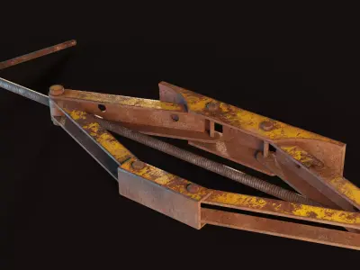 scissor jack car Low-poly 3D model