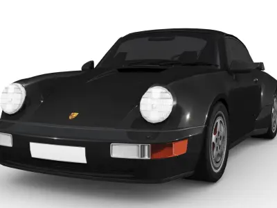 Porsche 911 964 Turbo 1993 Low-poly 3D model