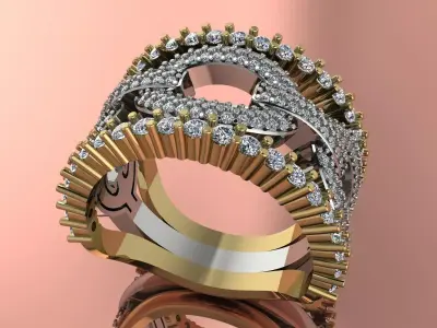Elegant Jewelry Ring Gold Brand Luxury 3D print model