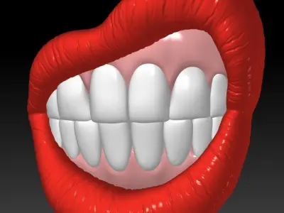 LIPS W TEETH DECOR 3D print model