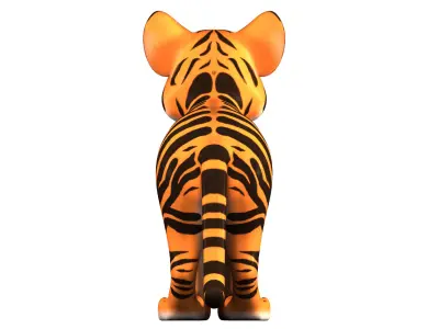 Cartoon Tiger 3D Low-poly 3D model